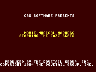 Movie Musical Madness title screen for Commodore 64